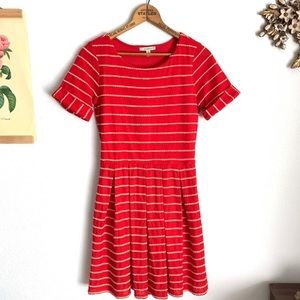 Anthropologie Bordeaux Dress Striped Red Anthro